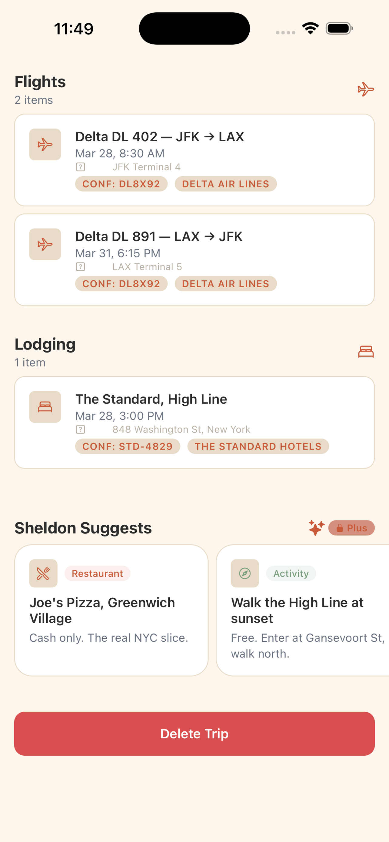 Sheldon World — Your trips, organized